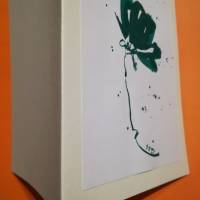Kunstkarte „Grüne Blume“ Originalbild, Tinte Bild 5