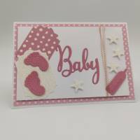 Babykarte mit Umschlag Glückwunschkarte zur Geburt Bild 1