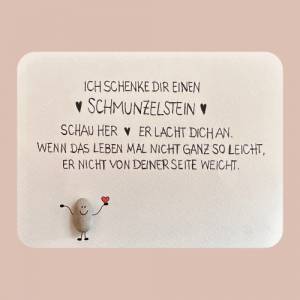 Karte handgeschrieben - Schmunzelstein - Glücksbringer - Geschenk - Bild - Mitbringsel - Geburtstag Bild 1