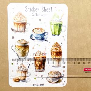 Sticker Kaffee | Café | Aufkleber Bulletjournal | Journal Sticker | Watercolor Bild 6