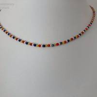 Edelsteinkette mit Perlen 40 cm lang, Edelsteine und Zuchtperlen, Geschenk Frau Mann, Handarbeit aus Bayern Bild 4