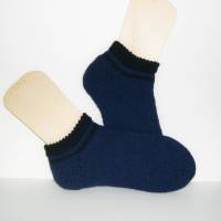 Loferl Trachtensocke Wandersocken, Sneaker-Socken, schwarz, blau kurze Sport-Socken handgestrickt, Männer Knöchelsocken, Bild 1