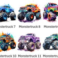 Bügelbilder Bügelmotiv Monstertruck Auto Fahrzeug Truck Junge Mädchen Höhe 10cm Bild 3