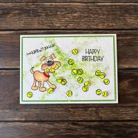 handgemachte Glückwunschkarte zum Geburtstag, für Hundefreunde Bild 1