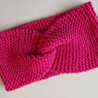 Twist-Stirnband, gestrickt, pink, magentafarben Bild 1