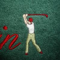 Golftuch bestickt mit Namen und Golfer Bild 8