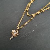Schmuckset Zauberstab/ Goldfarbene Halsketten/ Stilmix Ketten/ Mehrfachkette mit Ohrringen & Armband/ Limitierte Auflage Bild 4