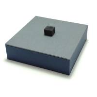 Schachtel - Box schlicht mit Deckel aus Leinen und Filzeinlage in grau-blau Bild 3