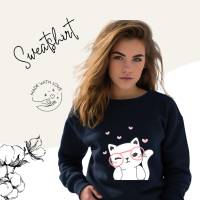 Damen Sweatshirt Damen Pulllover mit Print ,,Cat Love'' Bild 1