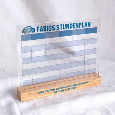 Stundenplan aus Acryl personalisiert Design Little Car