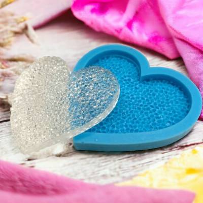 Herz mit rauer Oberfläche Gießform, Kristall Druzy Silikonform zum gießen mit Epoxidharz Jesmonite Resin Herzform DIY