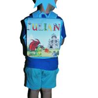 Kindergarten Rucksack oder Tasche Motiv Pinguin mit Name / Personalisierbar / Blau / Rosa Bild 3