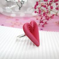 Herz-Ring, Liebesring, rosa Herz Ring, Valentinstag Geschenk, Geschenk für Frau, Geschenk für Freundin, großes Herz-Ring Bild 4