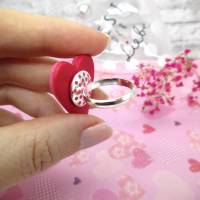 Herz-Ring, Liebesring, rosa Herz Ring, Valentinstag Geschenk, Geschenk für Frau, Geschenk für Freundin, großes Herz-Ring Bild 5