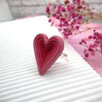 Herz-Ring, Liebesring, rosa Herz Ring, Valentinstag Geschenk, Geschenk für Frau, Geschenk für Freundin, großes Herz-Ring Bild 6