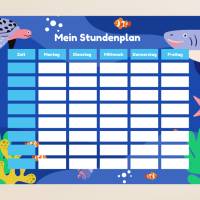 Entdecke den faszinierenden Stundenplan für Schulkinder mit Meerestiermotiven auf hochwertigem Munken Premium Papier - b Bild 2