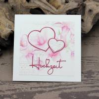 Hochzeitskarte, Glückwunschkarte zur Hochzeit, Magnolienblüten Bild 1