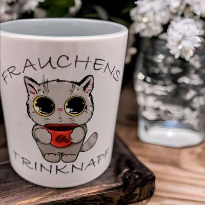 Keramiktasse Katze, Frauchens Trinknapf
