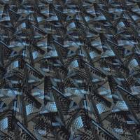 Stoff Baumwolle French Terry Sweatshirtstoff abstraktes grafisches Muster grau schwarz blau Kleiderstoff Kinderstoff Bild 3