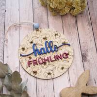 Holzschild Frühling / Hallo Frühling / Frühlingsdekoration / Dekoschild / Holztafel / Geschenk zu Ostern Bild 1