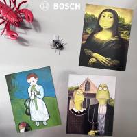 KÜHLSCHRANKKUNZT „Berühmte Persönlichkeiten“ - 3 Magnete in Postkartengröße, Kühlschrankmagnete, Küche Magnete Bild 1