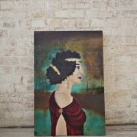 La Donna - Portrait - Originalgemälde in Öl und Acryl auf Leinwand, Keilrahmen. 40 x 50 cm Bild 2