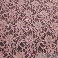 Stoff Polyamid Polyester Elastan Spitze rosa Blume Pailletten fließend Bild 2