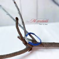 Makrameearmband Surferarmband blau silber handgefertigt Bild 7