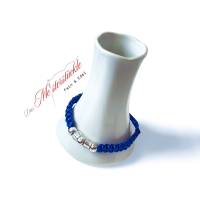 Makrameearmband Surferarmband blau silber handgefertigt Bild 8