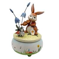 Goebel Hase mit Geige Spieluhr Höhe 18 cm Frühlingsmelodie Bild 1