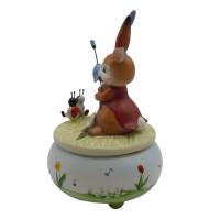 Goebel Hase mit Geige Spieluhr Höhe 18 cm Frühlingsmelodie Bild 2