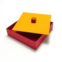 Schachtel mit Stülpdeckel - bezogen mit Naturpapier und Leinen Bild 1
