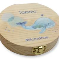 Milchzahndose personalisiert "Wal"/ Milchzahnbox aus Holz Bild 3
