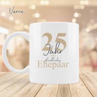 Personalisierte Kaffeetasse - Tasse Silberhochzeit mit Name - Becher 25 Jahre verheiratet - Ehepaar - Hochzeit-  Partner Bild 3