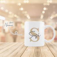 Personalisierte Kaffeetasse - Tasse Silberhochzeit mit Name - Becher 25 Jahre verheiratet - Ehepaar - Hochzeit-  Partner Bild 4