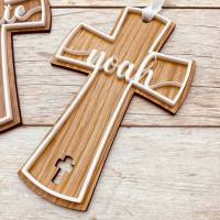 Kreuz zur Taufe | Holzkreuz zur Konfirmation | Kommunionskreuz als Geschenk | Kinderkreuz mit Namen | Patenkind Bild 5