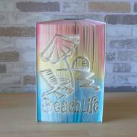 Beach Life gefaltetes Buch  Buchkunst Buchdeko Geschenk Dekoration Strand Urlaub Bild 1