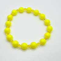 Armband Perlen Gelb Neongelb mit Swarovski Crystal Pearls (A73) Bild 1