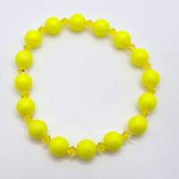 Armband Perlen Gelb Neongelb mit Swarovski Crystal Pearls (A73) Bild 3