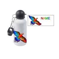 Aluminium Trinkflasche Motiv Papagei mit Name / Personalisierbar / 500ml Bild 1