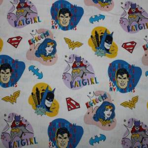 14,50 EUR/m Baumwollstoff Super Doodles Superman Batgirl auf weiß Lizenzstoff Webware 100% Baumwolle Bild 4