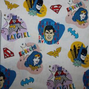 14,50 EUR/m Baumwollstoff Super Doodles Superman Batgirl auf weiß Lizenzstoff Webware 100% Baumwolle Bild 7
