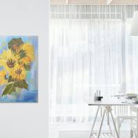 Sonnenblumen - Originalgemälde in Öl auf Leinwand Keilrahmen, 50 x 70 cm Bild 2