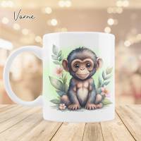 Personalisierte Kaffeetasse - Tasse mit Spruch Nicht mein Zirkus nicht meine Affen - Fun Becher - Lustige Tasse mit Name Bild 2