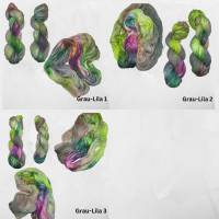 Kaleidoskop GRAU LILA - Handgefärbte Sockenwolle im Strang /100g Bild 1