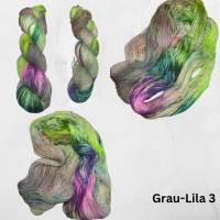 Kaleidoskop GRAU LILA - Handgefärbte Sockenwolle im Strang /100g Bild 4