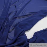 Stoff Polyester Crêpe de Chine sehr leicht kobaltblau knitterarm Bild 1