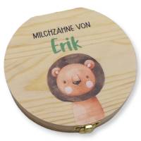 Milchzahndose personalisiert "Löwe 2"/ Milchzahnbox aus Holz Bild 1