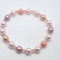 Armband Perlen Rosa mit Swarovski Crystal Pearls (A73) Bild 1