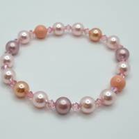Armband Perlen Rosa mit Swarovski Crystal Pearls (A73) Bild 2